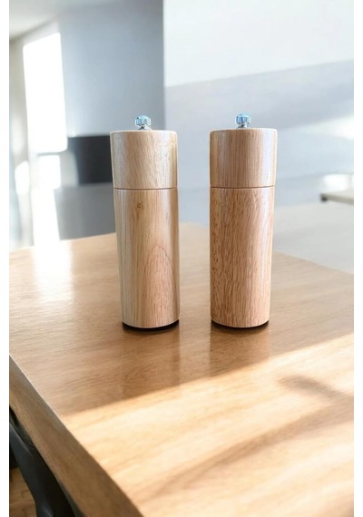 Bambu Ahşap Gövdeli Tuz Karabiber Değirmeni Baharat Öğütücüsü 16 Cm - 2 Adet - 377 Çok Renkli