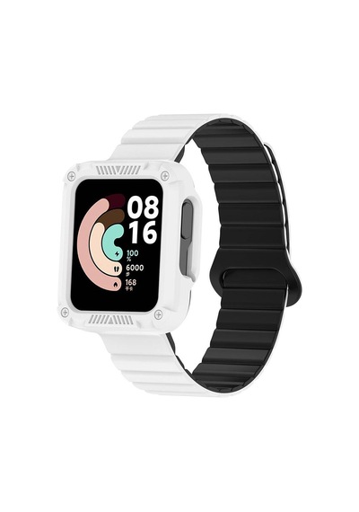Zore Xiaomi Redmi Watch 1 Silikon Kordon Krd-105 Strap Kayış-beyaz-siyah