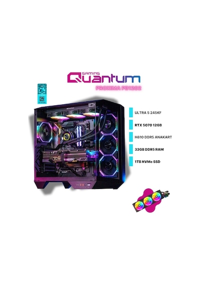 Quantum Gaming Proxima PB1202 Ultra 5 245KF 32 GB 1 TB Nvme SSD RTX5070 Masaüstü Oyuncu  Bilgisayarı