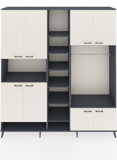 Hyperion Dolap 18 Raflı 8 Kapaklı Tek Askılı 220x44x243 Antrasit-aytaşı/antrasit Aytası/antrasıt Hyperion Dolap 18 Raflı 8 Kapaklı Tek Askılı 220x44x243 Antrasit-aytaşı/antrasit Aytası/antrasıt