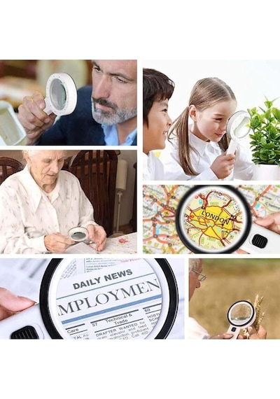 Microcase 90mm 30x Hd 12 Led Işık Aydınlatmalı El Tipi Büyüteç -al4610