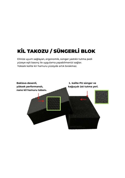 Detail Market Yüzey Temizleyici Süngerli El Kil Pedi 10x6 Cm