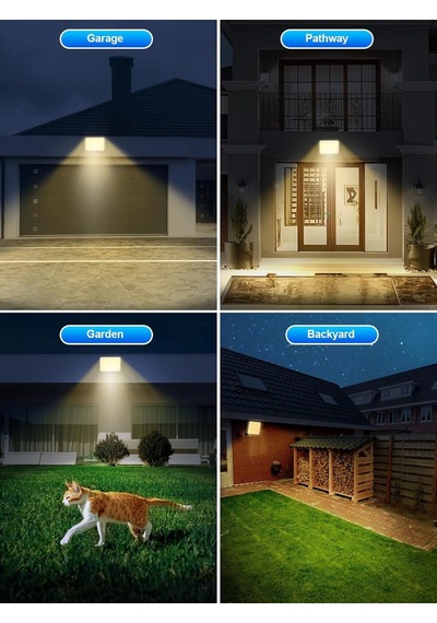 Sigrill 2'li Hareket Sensörlü Güneş Enerjili Işıklar, 172 Led, Ip65 Su Geçirmez, Sıcak Işık
