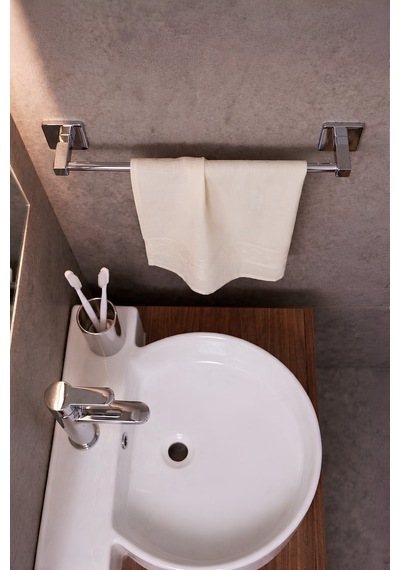Sas Haus Yapışkanlı Krom Uzun Havluluk Duvar Tipi Delme Gerektirmez Banyo Havlu Askılığı S-101 Ktk Siyah