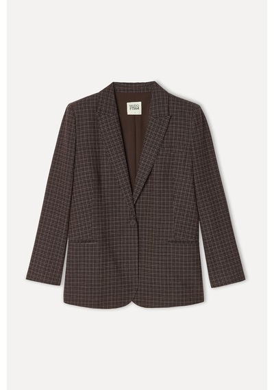 Mudo Kadın Kadın Kahverengi Tekstürlü Oversize Blazer Ceket 1271897