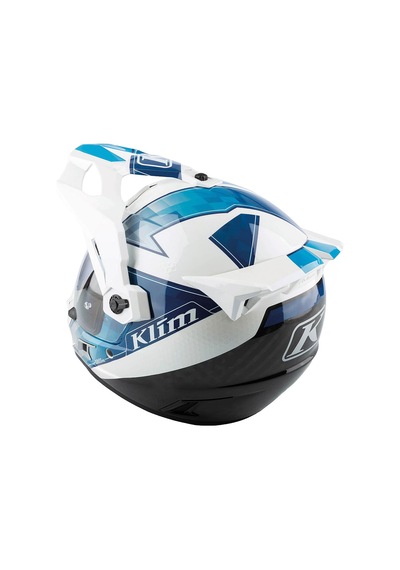 Klim Krios Pro Carbon Spectrum Adv Rally Motosiklet Kaskı Beyaz Mavi Beyaz / Mavi