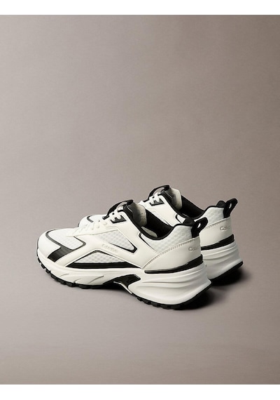 Calvin Klein Erkek Hike Runner Laceup Spor Ayakkabı-13496 Beyaz - Siyah