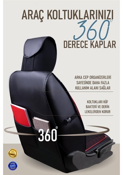 Alfa Romeo 159 Station Wagon Oto Koltuk Kılıfı Ön Arka Set Plus Serisi Siyah Kırmızı Fs