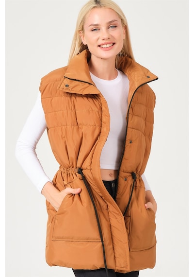 Dewberry Bayan Yelek Z6747 Taba