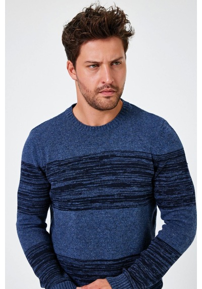 Alexander Gardi Alexandergardı Bisiklet Yaka Renk Bloklu Regular Fit Kazak E24-eze-02 001