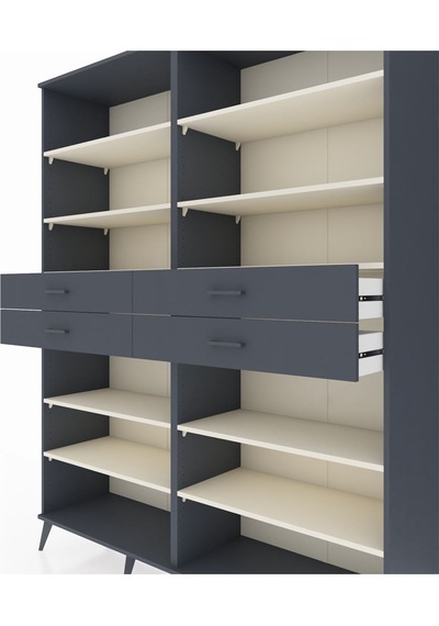 Hyperion Gardrop 10 Raflı 4 Çekmeceli 176x44x221 Antrasit-aytaşı/antrasit Aytaşı/antrasit Hyperion Gardrop 10 Raflı 4 Çekmeceli 176x44x221 Antrasit-aytaşı/antrasit Aytaşı/antrasit