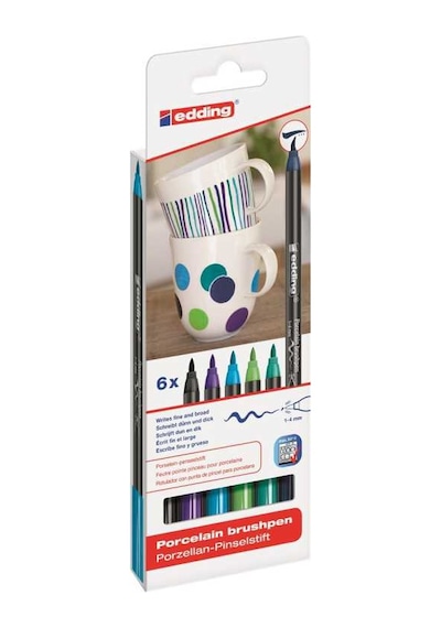 Edding Porselen Kalemi Soğuk Renkler 6Lı 4200