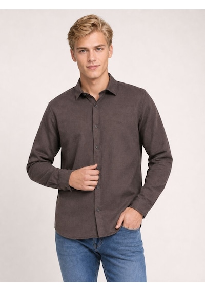 Loft Regular Fit Erkek Gömlek U.kol Lf2037219 Q1.v1 Kahverengi
