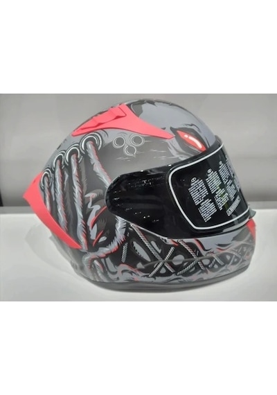 Mts Kask Mts Pro 801 Dreaka Güneş Gözlüklü Motosiklet Kaskı Antrasit - Kırmızı