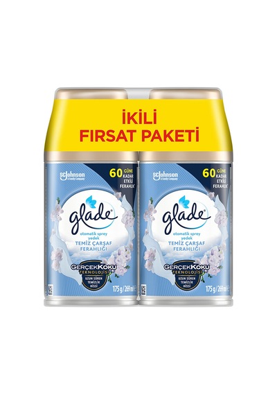 2 Adet Glade Otomatik Sprey 2'li Temiz Çarşaf Kokusu 269 Ml X 2 Çok Renkli