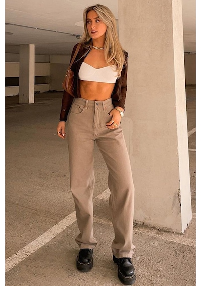 Madmext Mad Girls Bej Palazzo Jean Mg1247-Bej