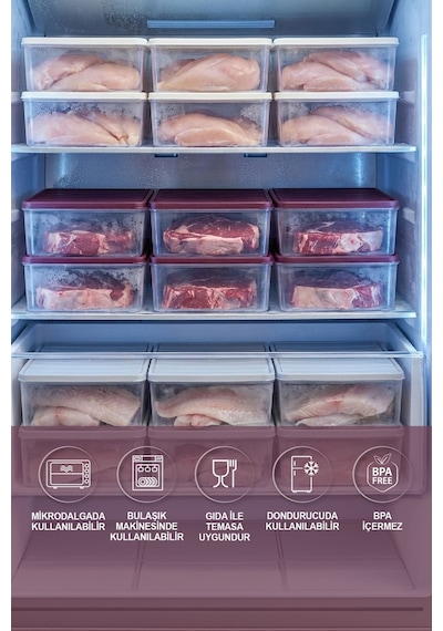 Selka Home 2 Adet 4 Lt. Nora Organizer Buzdolabı Buzluk Düzenleyici Saklama Kabı