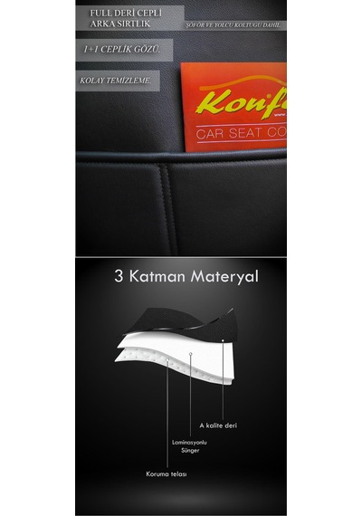 Oto Koltuk Kılıfı Galaxy Serie Keten Kumaş Ön Ve Arka Set Siyah Beyaz Dikiş