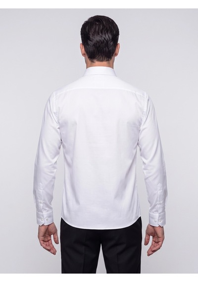 White Stone Beyaz Non-ıron Pamuklu Dynamic Fit Erkek Uzun Kollu Gömlek