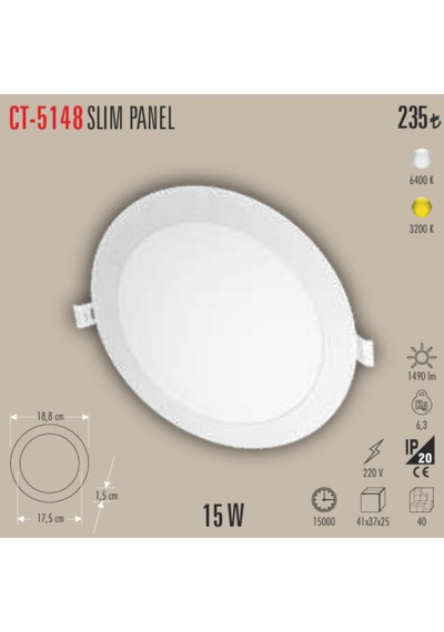 Ct-5148 Slım Panel 5 Adet Slim Spot - 15 W Beyaz
