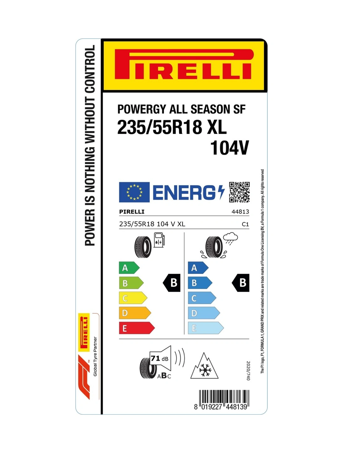 Pirelli 235/55 R18 104V XL M+S Powergy All Season Sf 3Pmsf 4X4 Dört Mevsim Lastiği 2025