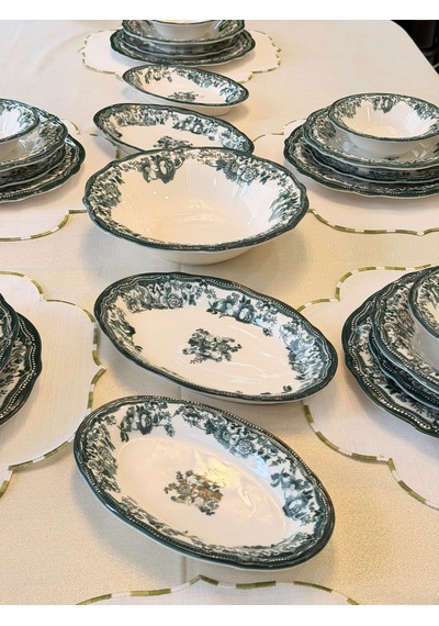 29 Parça 6 Kişilik Porselen Yemek Takımı Velour Green-5929 Çok Renkli