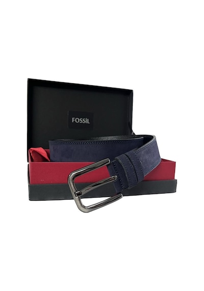 Fossil Lacivert Rengi Hakiki Deri 4 Cm Erkek Kemeri -115 Cm Lacivert