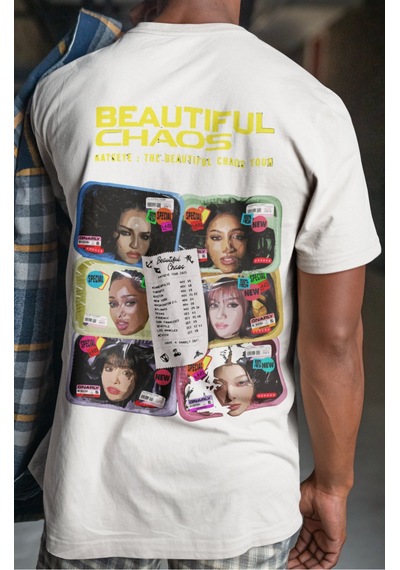 Sevbano Katseye Beautiful Chaos Kpop Müzik Grubu Sırt Baskılı Unisex Over Beyaz