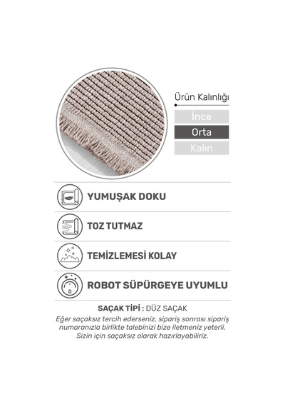 Ecolle Modern Halı Dayanıklı, Yumuşak Dokulu, Dokuma Taban, Tozumaz Bej