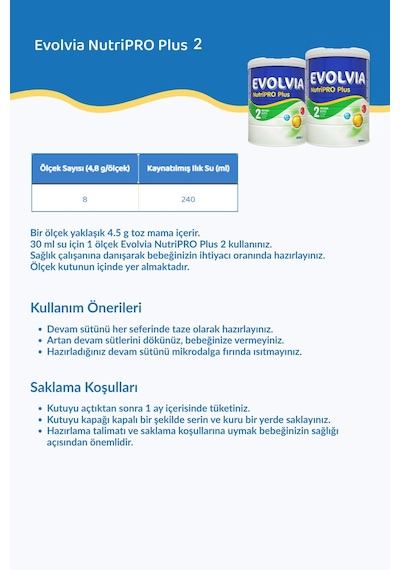 Evolvia Nutripro Plus 2 Devam Sütü 800 G