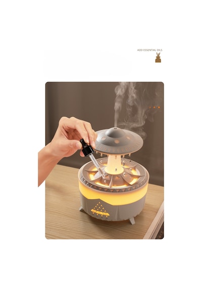 350 Ml Hava Nemlendirici Buhar Makinesi Aroma Difüzörü Ufo Yağmur Efekt Kumandalı Nemlendirici
