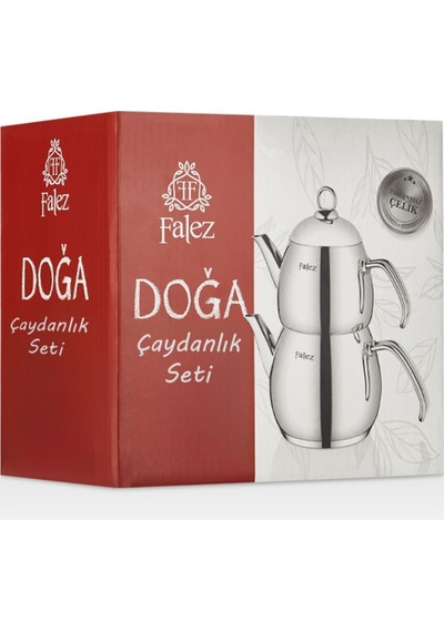 Doğa Aile Boy Çelik Caydanlık Takimi Gri