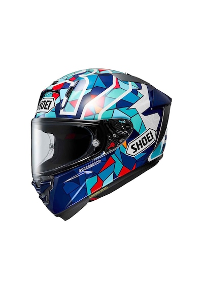 Shoei X-spirit Pro Marquez Barcelona Kapalı Motosiklet Kaskı Mavi - Kırmızı - Beyaz