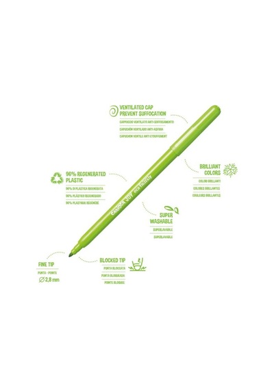 Carioca Eco Family Joy Süper Yıkanabilir Keçeli Boya Kalemi 12 Renk 2.8 Mm Uçlu