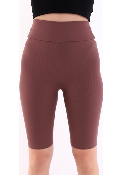 Self Clothing Kadın Kahve Yüksek Bel Fitilli Dayanıklı Örme Kumaş Toparlayıcı K