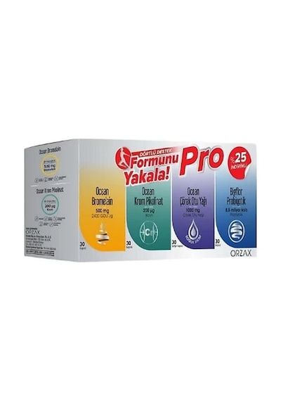 Orzax Ocean Formunu Yakala Pro Set 4 x 30 Kapsül