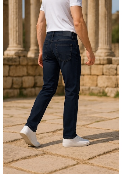 Cedy Denim Xcedy Premium Yüksek Kalite Erkek Klasik 5 Cep Yüksek Bel Regularfit Esnek Boru Paça Pantolon Lacıvert