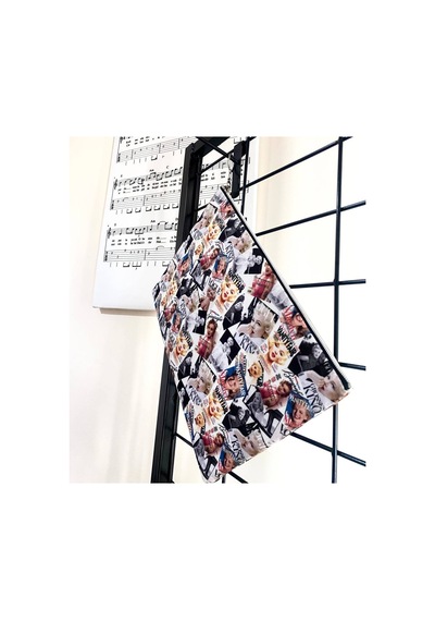 Herşey Nota Marilyn Monroe Figürlü Clutch Portföy Çanta Çok Renkli
