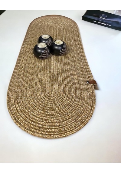 Modern Doğal Jüt, Hasır, Amerika Servis, Masa,sehpa Örtüsü Runner. 30x80 Kırçıljüt 30 X 80 Çok Renkli