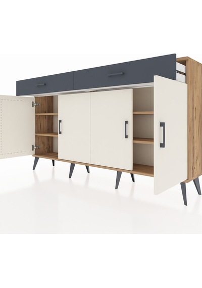 Arges Konsol 4 Raflı 2 Çekmeceli 4 Kapaklı 176x30x99 Çam-aytaşı/a Çam-aytaşı/antrasit Arges Konsol 4 Raflı 2 Çekmeceli 4 Kapaklı 176x30x99 Çam-aytaşı/a Çam-aytaşı/antrasit