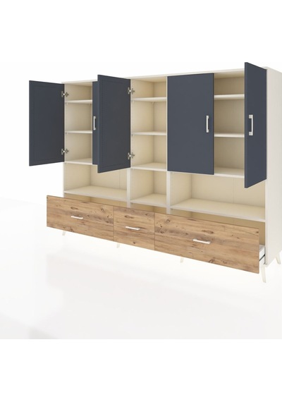 Hyperion Dolap 12 Raflı 3 Çekmeceli 5 Kapaklı 220x44x163 Aytaşı-a Aytaşı-antrasit/çam Hyperion Dolap 12 Raflı 3 Çekmeceli 5 Kapaklı 220x44x163 Aytaşı-a Aytaşı-antrasit/çam