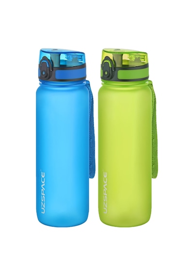 Uzspace 2'li Tritan Matara Seti 800 Ml 14 Farklı Renk Seçeneği Fiftyfifty-3053seta Mavi - Yeşil