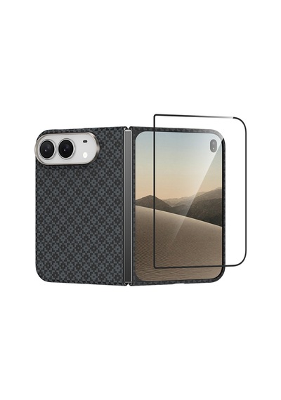 İphone Duo Benks Armorair Armorgrid Grand Combo Ön Arka Kevlar Karbon Kapak + Ekran Koruyucu Siyah
