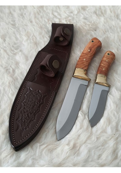 Bushcraft Takım Kamp ve Avcı Bıçağı Kahverengi - Gümüş