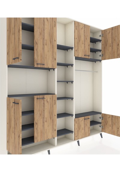 Arges Dolap 18 Raflı 8 Kapaklı Tek Askılı 220x30x243 Aytaşı-çam/antrasit Atlas Çam/antrasıt Arges Dolap 18 Raflı 8 Kapaklı Tek Askılı 220x30x243 Aytaşı-çam/antrasit Atlas Çam/antrasıt