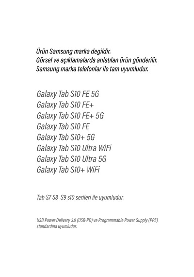 Diğer - Siyah - Samsung Galaxy Tab S10 - Tab S10 Ultra - Plus - S10 Fe İle Uyumlu Şarj Aleti 45w Süper Hızlı Şarj
