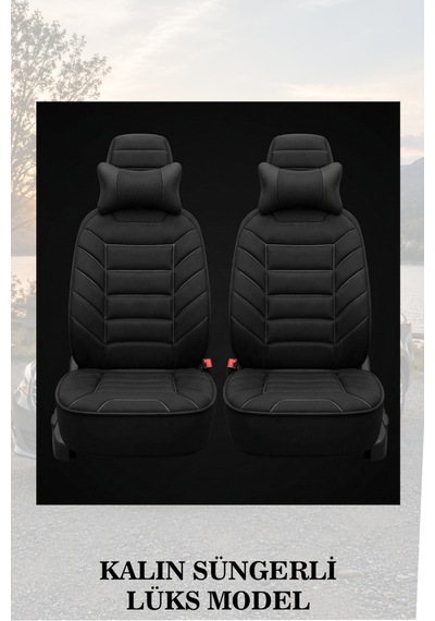 Citron Berlingo 2006 Uyumlu Siyah Renk Premium Lüks 2 Adet Minder Ve Yastık