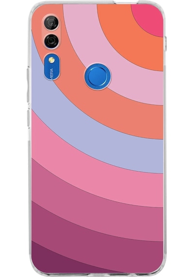 Huawei P Smart Z Uyumlu Kamera Korumalı Renk Cümbüşü F Tasarımlı Şeffaf Silikon Kılıf