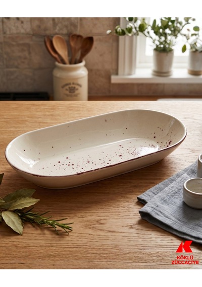 30 Cm Kayık Tabak Bordo