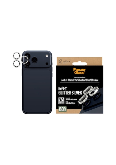 Panzerglass Hoops Apple Uyumlu iPhone 17 Pro Max 16 Glitter Silver Kamera Lens Koruyucu